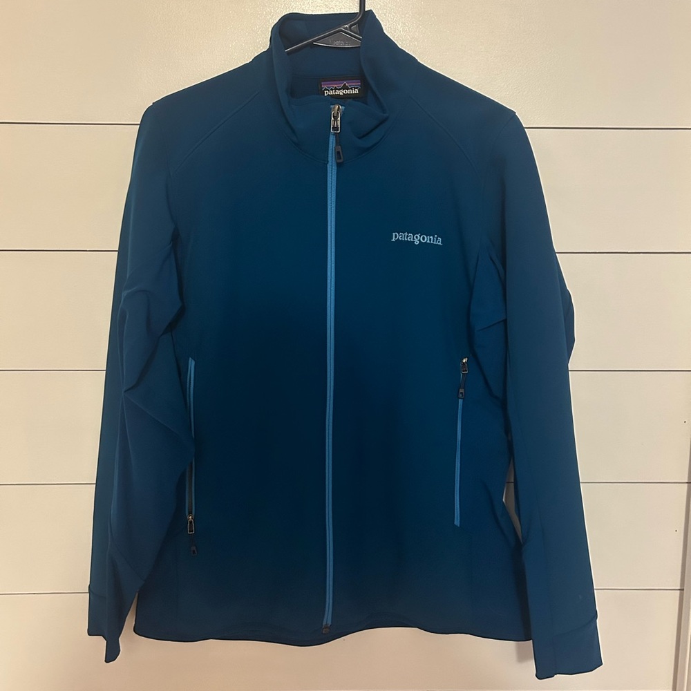 Patagonia Blue Ski Snow Jacket with Stand-Up Collar